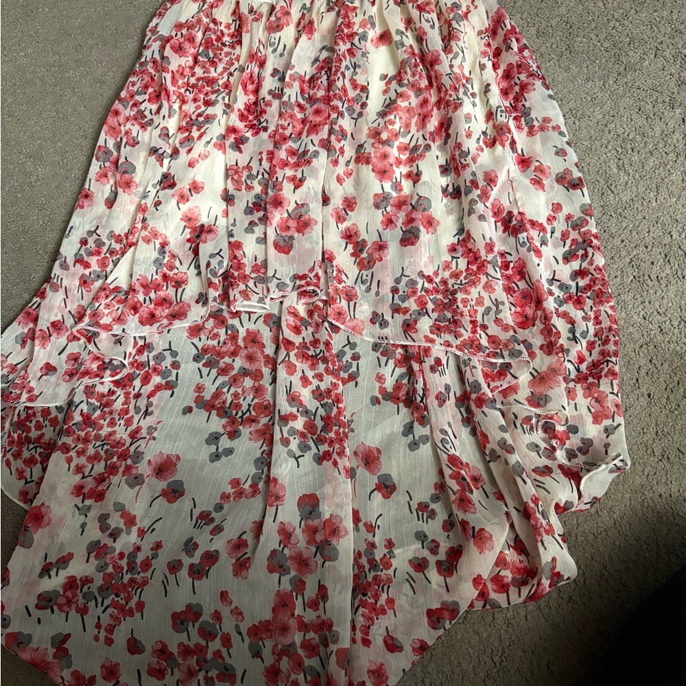 Chic High-Low Floral Skirt
